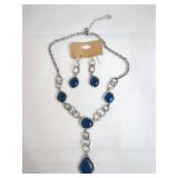Silver-Tone Necklace and Earring Set
