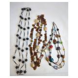 Three Multi-Strand Beaded Necklaces