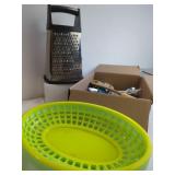Kitchen Utensil Lot with Grater and Baskets