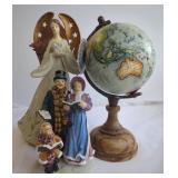 Angel Figurine, Carolers, and Decorative Globe