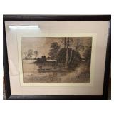 Sepia-Tone River Scene Artwork