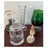 Goebel Figurine, Glass Vase, and Stein Lot