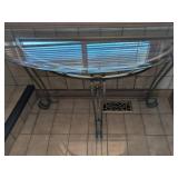 Glass-Top Console Table with Metal Frame