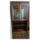 Glass-Front Wood Display Cabinet