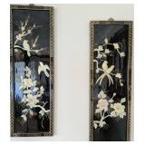 Lacquered Panels with Floral Inlays