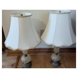 Italian Glass Table Lamps with Shades