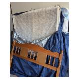 Oak Spindle Headboard and Mattress Set