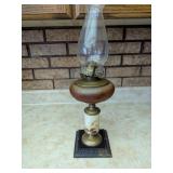 Brass and Glass Oil Lamp