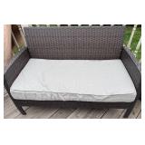 Outdoor Wicker Loveseat with Cushion