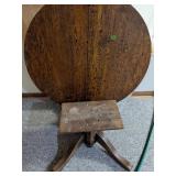 Round Folding Oak Top Table