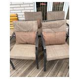 Four Metal-Framed Patio Chairs