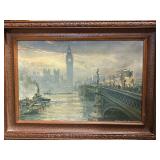 Framed Artwork by E.A. Turner of Westminster Bridg