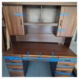 Wooden Desk with Hutch
