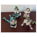 Japanese Porcelain Clown Figurine Set