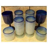 Frosted Blue-Glass Drinkware