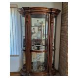 Wooden Curio Cabinet with Glass Panels