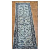 Handwoven Runner Rug with Floral Design