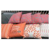 Decorative Orange and Gray Pillows