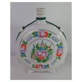 Hollohaza Hungary Hand-Painted Ceramic Flask