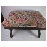 Upholstered Wood Footstool