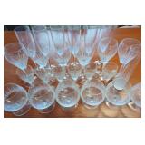 26 Etched Crystal Glasses