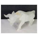 Carved White Jade Bull Figurine