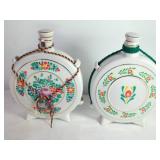 Hollohaza Hungary Ceramic Flask Pair