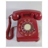Red Rotary Dial Telephone, Made in Canada