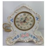 Floral Ceramic Electric Mantel Clock
