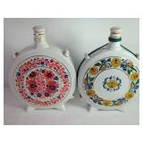 Hungarian Hollohaza Ceramic Flask Set