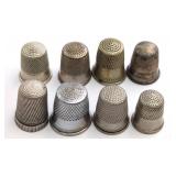 8 x Sterling Thimbles