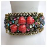 Gold-Tone Bracelet With Gemstone Accents