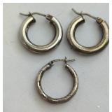 Sterling Silver Hoop Earrings, 4.82 g