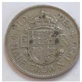 1956 Elizabeth II Half Crown Coin