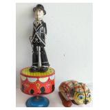 Tin Wind-Up Toys: Dancing Man and Dog
