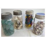 Four Mason Jars with Fillings