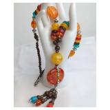 Multicolored Beaded Necklace With Tassel