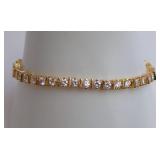 Gold-Plated Cubic Zirconia Tennis Bracelet