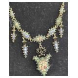 Micro Mosaic 800 Silver Necklace with Floral Desig
