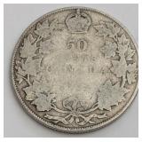 Canada 50 Cents George V Silver Coin