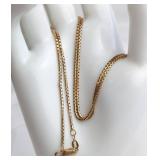 14K Gold Box Chain Necklace with Lobster Clasp