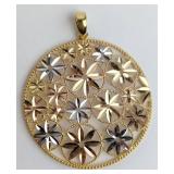 14K Gold Pendant with Floral Design