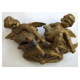 Gilt Cherub Wall Decor With Damage