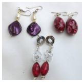 Three Pairs of Dangle Earrings