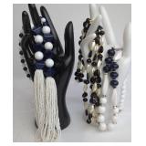 Three Multi-Strand Beaded Necklaces