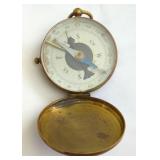 Brass Pocket Compass with Hinged Case