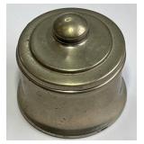 Small Pewter Lidded Container with Markings