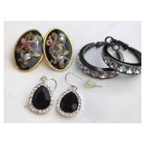 Three Pairs of Fashion Earrings