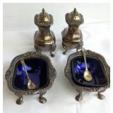 Salt and Pepper Set with Cobalt Bowls