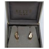 Elite 14K Gold Earrings with Stones